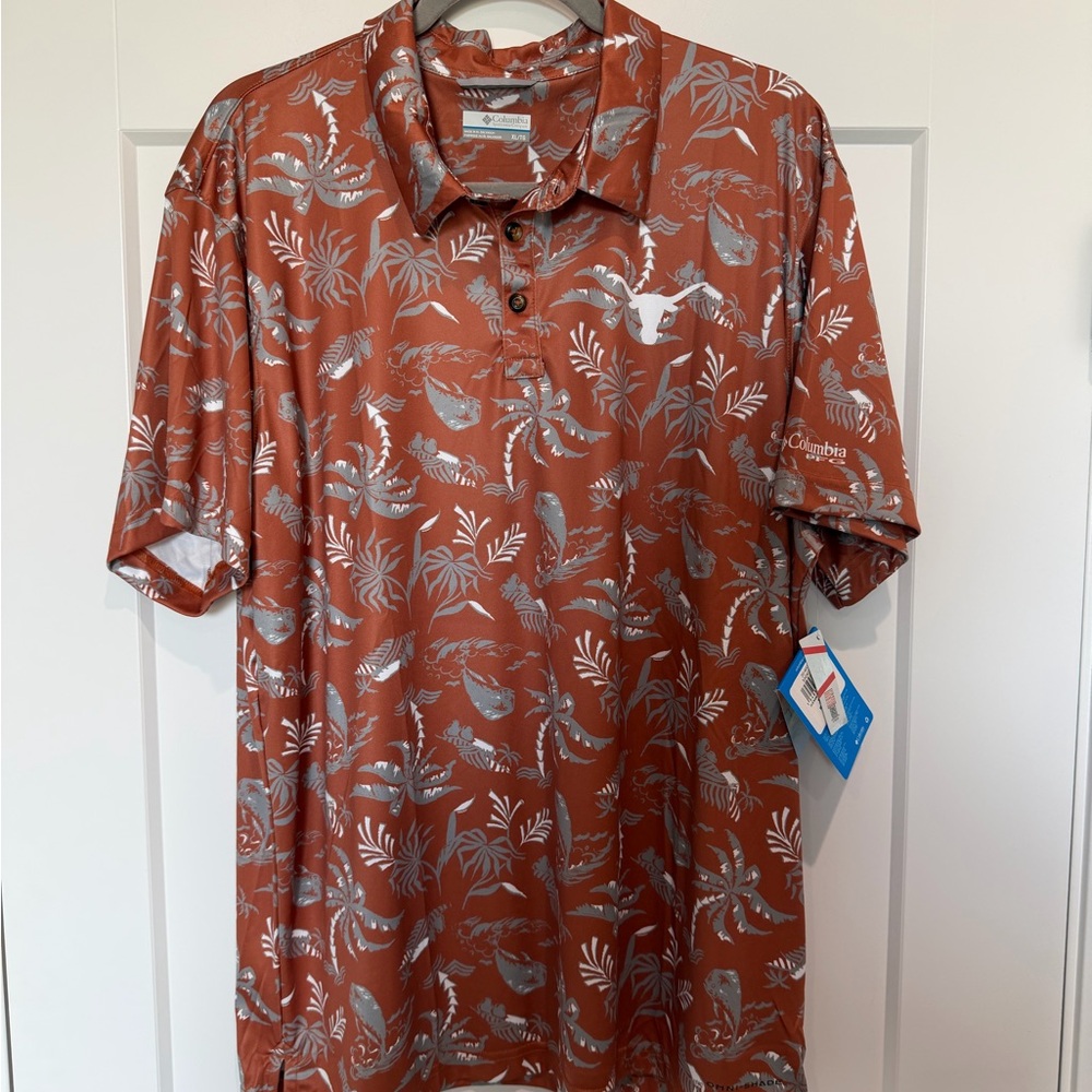 Columbia Men's University of Texas Hawaiian Patterned Shirt XL
